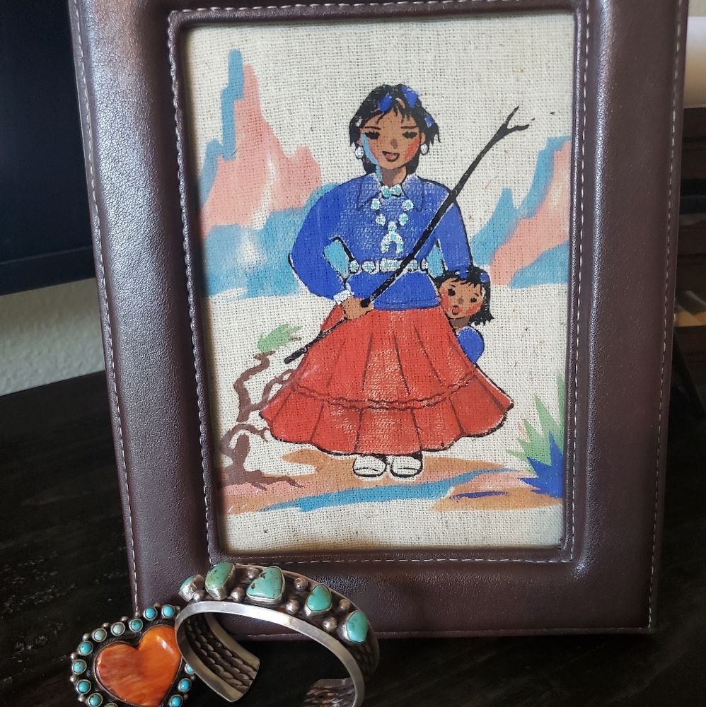 Beautiful Vintage Handpainted Native Painting